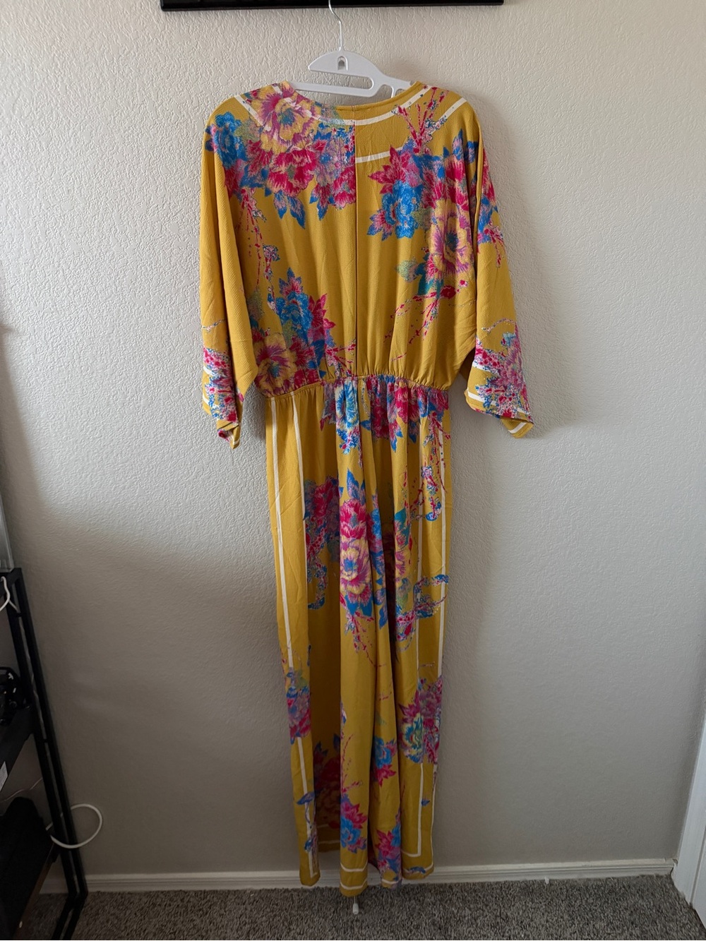 Flying Tomato Mustard Yellow Floral Jumpsuit. - Picture 3 of 4